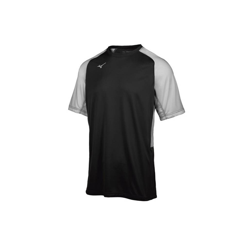 Mizuno Men's Aerolite Crew Baseball Jersey Black/Grey (350751-YUM)